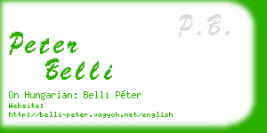 peter belli business card